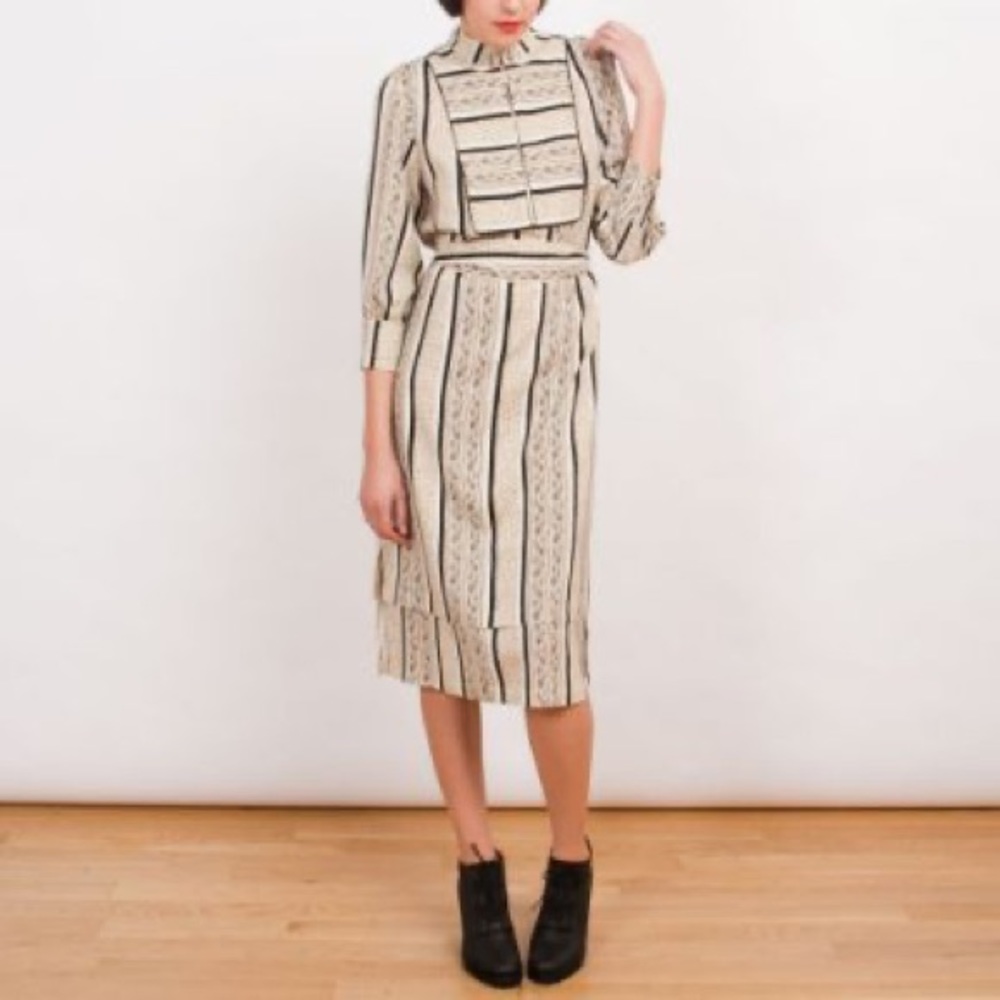 Suno Mid Length Patterned Dress with Belt
